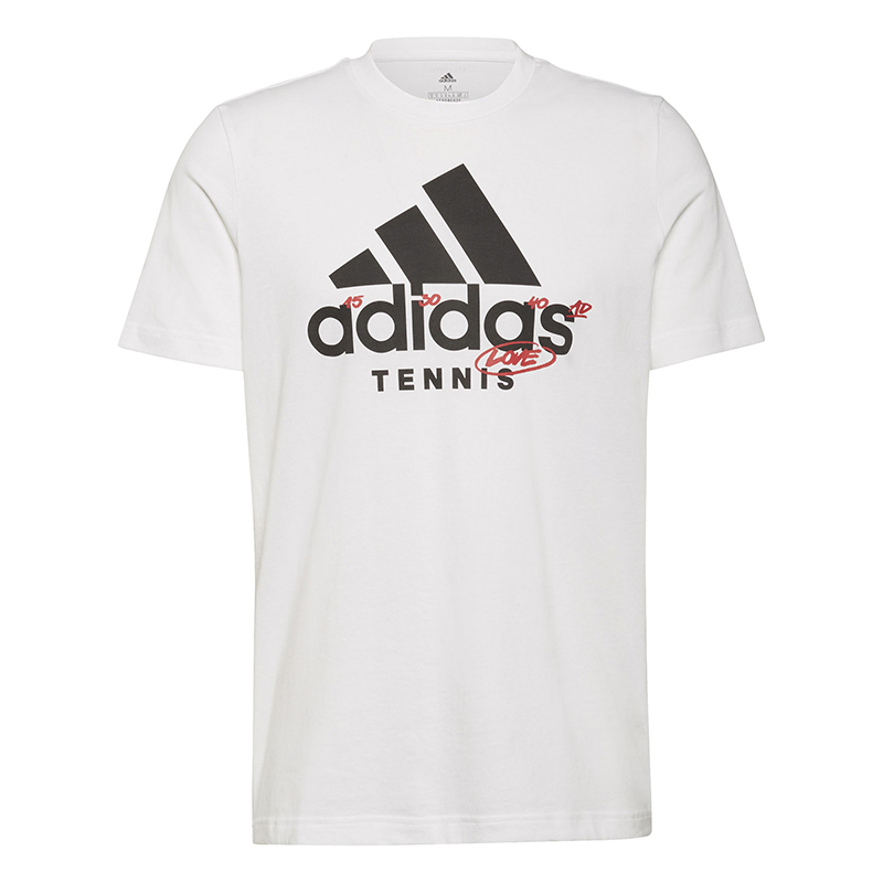 adidas Tennis Graphic Logo Tee (M) (White)