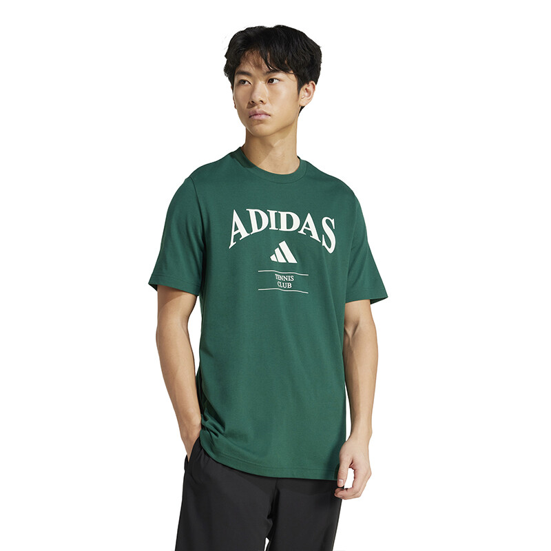 adidas Heritage Tennis Graphic Tee (M) (Collegiate Green)