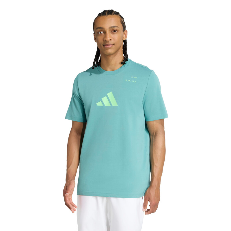 adidas Padel Category Graphic Tee (M) (Powder Teal)