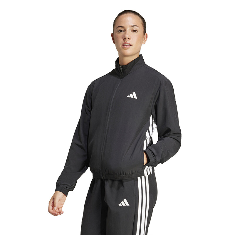 adidas Train Essentials 3 Stripes Woven Jacket (W) (Black)