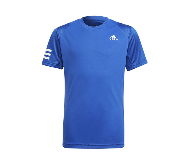 adidas Boys Club 3 Stripe Tee (Blue)